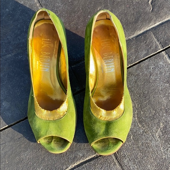 Luc Bergen green suede wedges - Picture 2 of 7
